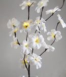 1 Set of 50cm H 20 LED White Frangipani Tree Branch Stem Fairy Light Wedding Event Party Function Table Vase Centrepiece Decoration - NuSea