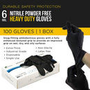 100x Nitrile Black Industrial Mechanic Tattoo Food Disposable Gloves Large - NuSea