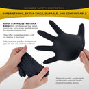 100x Nitrile Black Industrial Mechanic Tattoo Food Disposable Gloves Large - NuSea