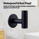 2 Pcs Wall Mount Self Adhesive Bathroom Towel Hooks Holder Cloth Hanger Hook Door Hanger Black - NuSea