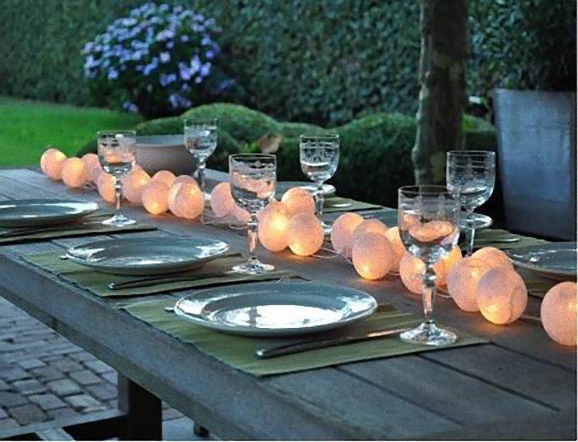 20 White 5cm Ball battery string LED - wedding party home event decoration - NuSea