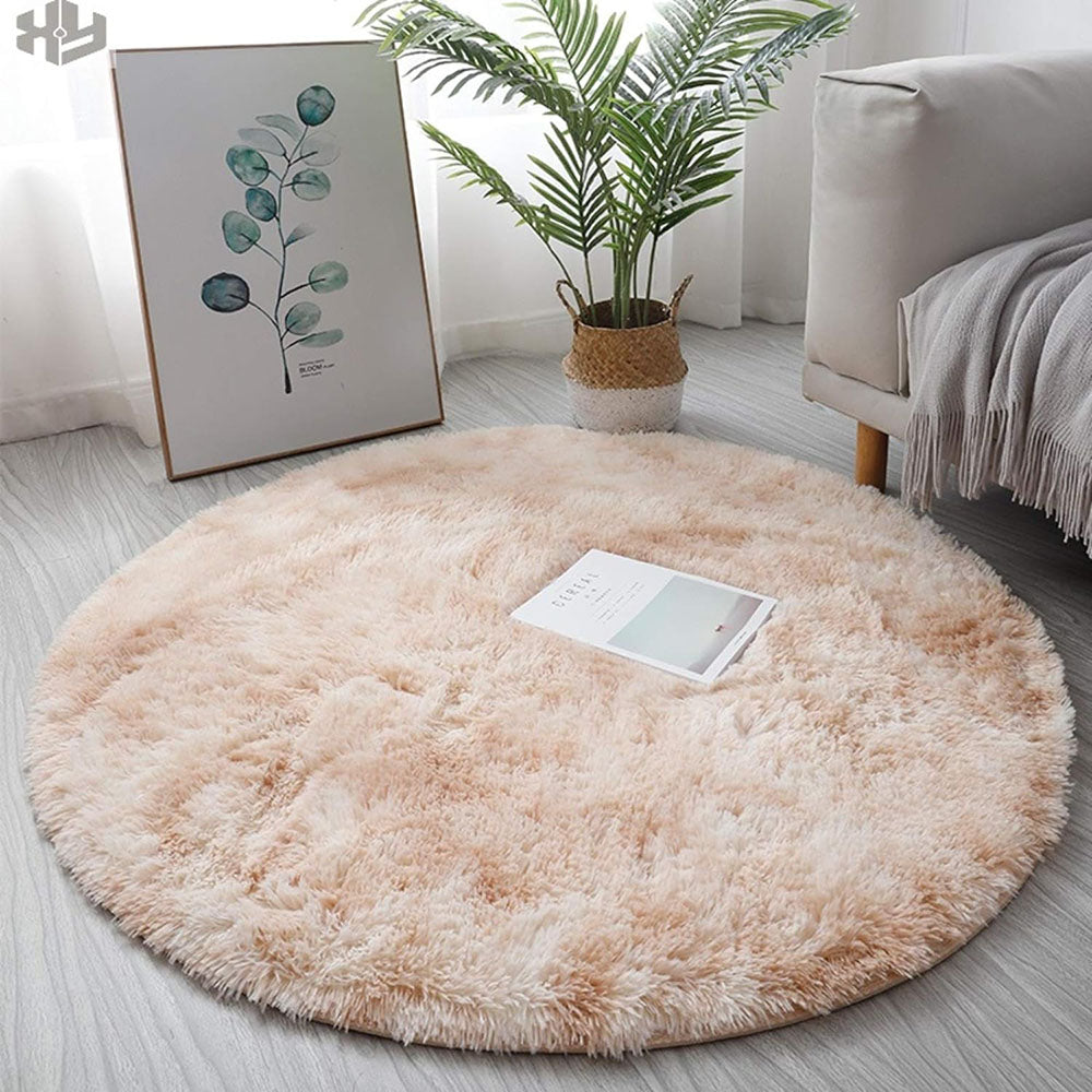 Super Soft Plush Round Rug Mat Fluffy Salon Thick Pile Carpets