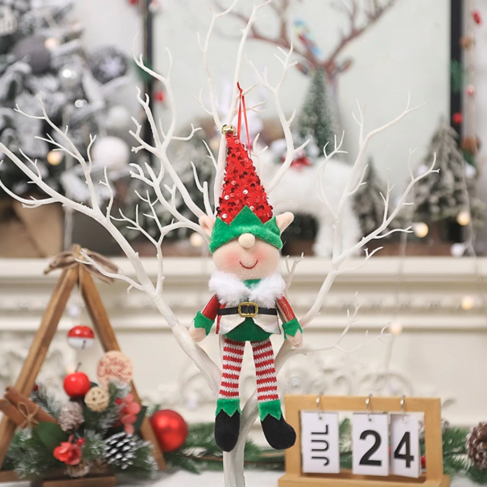 Cartoon Elf Doll Christmas Tree Pendants Window Decoration