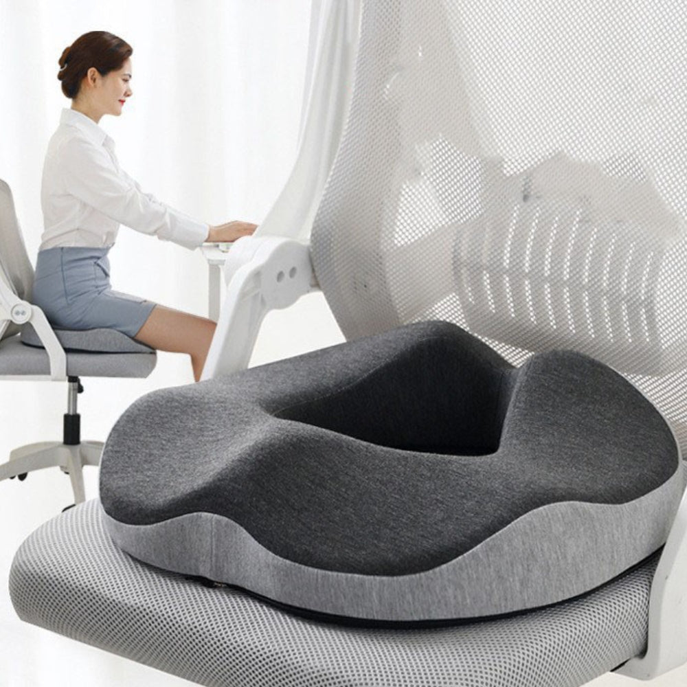Memory Foam Seat Cushion for Hemorrhoids Ergonomic Chair Support Pad for Office Long Sitting