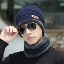 Winter Knit Beanie Hat Neck Warmer Gloves Set