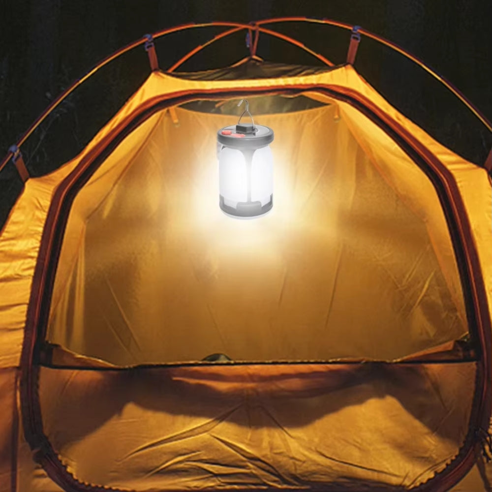 Rechargeable LED Camping Lantern With Folding LED Floodlight Portable Tent Light