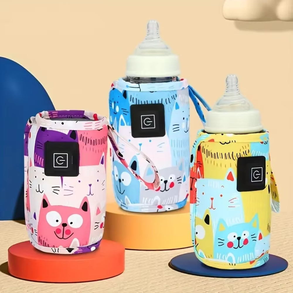 Travel USB Milk Water Bottle Warmer with Insulated Bag