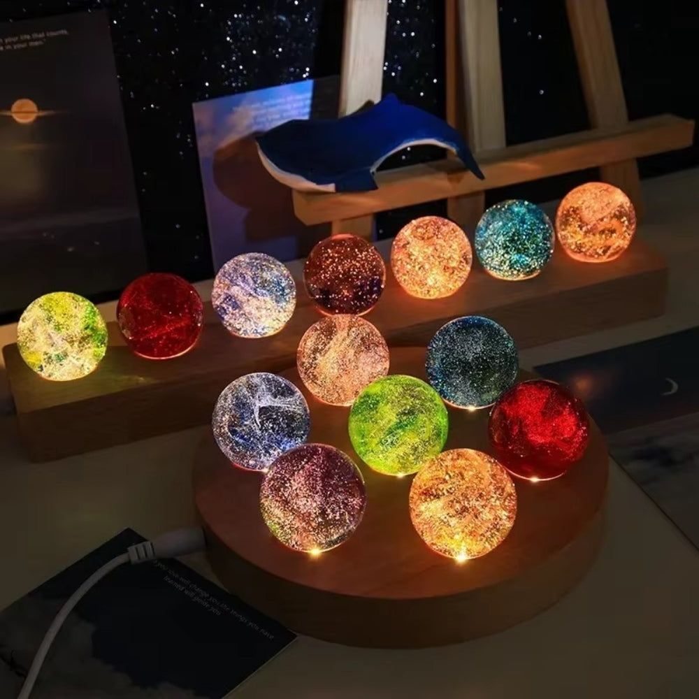 Colorful Glass Star Ball Set Luminous Planets Astronomy Inspired