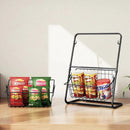 Wire Kitchen Countertop Storage Basket with Removable Rack for Fruits Vegetables Spices Snacks