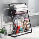 Wire Kitchen Countertop Storage Basket with Removable Rack for Fruits Vegetables Spices Snacks