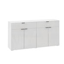 White High Gloss Sideboard with 4 Doors and 2 Drawers
