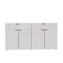 White High Gloss Sideboard with 4 Doors and 2 Drawers