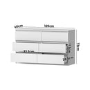 White Lowboy Dresser Table with 6 Chest of Drawers