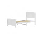 White Timber Single Size Platform Bed Frame