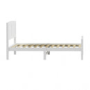 White Timber Single Size Platform Bed Frame