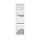 White Display Cabinet with 3 Tiers and Clear Door