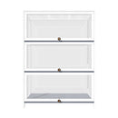 White Display Cabinet with 3 Tiers and Clear Door