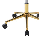 White and Gold Boucle Hollow Armless Home Office Chair