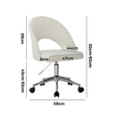 White and Silver Boucle Hollow Armless Home Office Chair