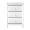 White Hamptons Bedside Table with 3 Drawers