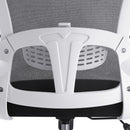 White and Black Mesh Office Chair with Fabric Seat