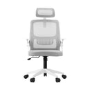 White Mesh Office Chair with Fabric Seat