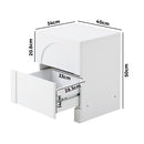 White Bedside Table with 2 Drawers