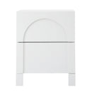 White Bedside Table with 2 Drawers