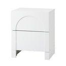 White Bedside Table with 2 Drawers