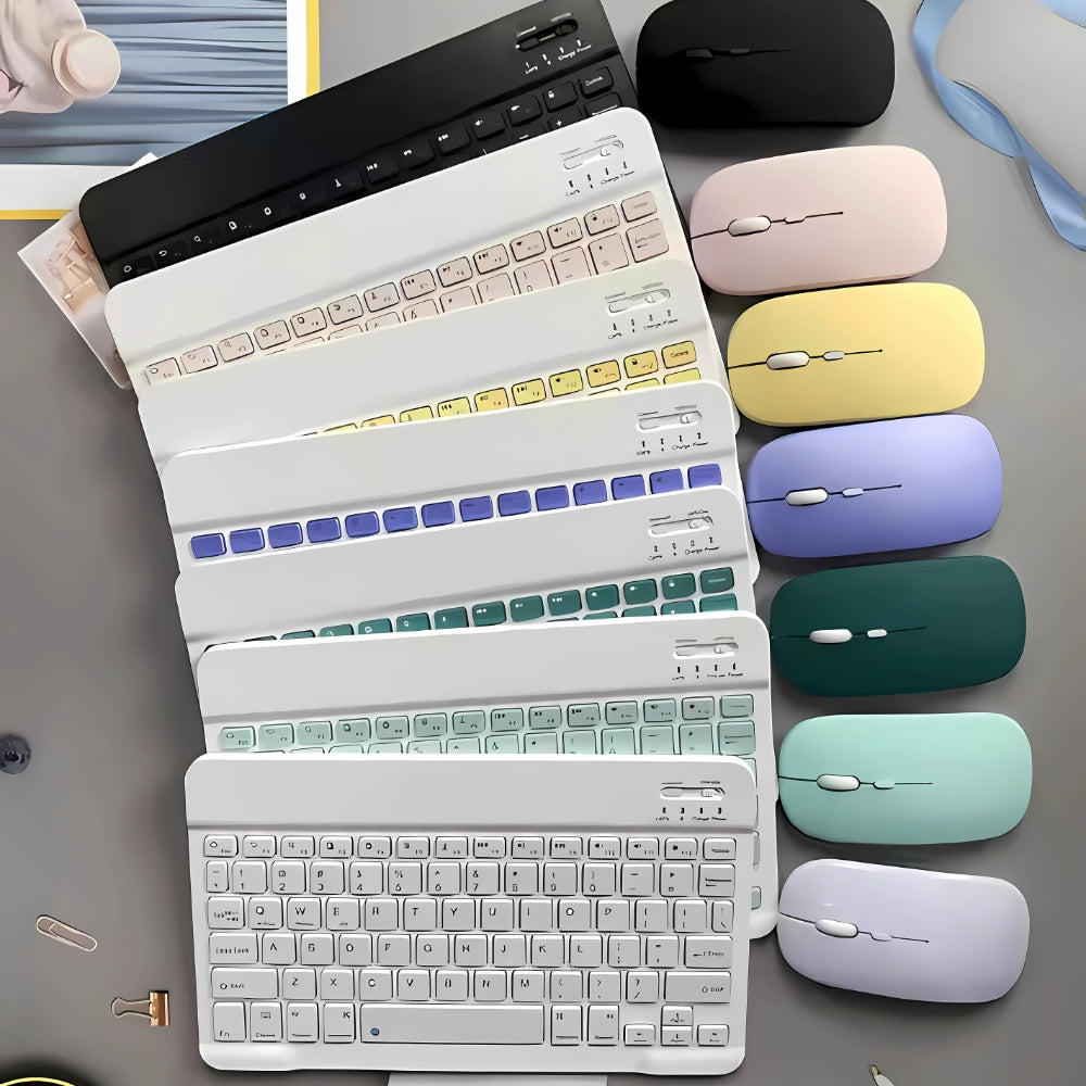 10 inch Universal Wireless Bluetooth Keyboard and Mouse Set