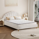 White Boucle Double Size Bed Frame with Mattress