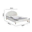White Boucle Double Size Bed Frame with Mattress