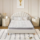 White Boucle Double Size Bed Frame with Mattress