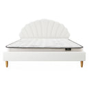 White Boucle Double Size Bed Frame with Mattress