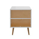 White Bedside Table with 1 Drawer and Open Shelf Nightstand