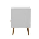 White Bedside Table with 1 Drawer and Open Shelf Nightstand
