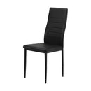 140cm Black Wooden Rectangle Dining Table with 6 Dining Chairs