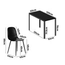 120cm Rectangular 4 Seater Dining Table Set with Chairs