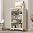 White 5 Tier Bookshelf Bookcase Display Storage Cabinet