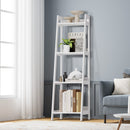 White 4 Tier Corner Ladder Display Shelves