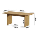 180cm Natural Timber Rectangular Dining Table