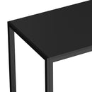 140cm Black Rectangular Dining Table with Metal Legs