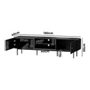 180cm Black Wooden TV Cabinet Entertainment Unit Stand