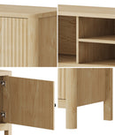 160cm Natural Wooden TV Cabinet Entertainment Unit Stand