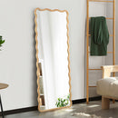 Wooden Wavy Full Length Floor Mirror