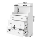 White Sideboard Buffet Cupboard with 3 Drawers