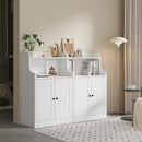 White Buffet Sideboard Cupboard with 2 Doors Hallway Table