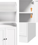 White Buffet Sideboard Cupboard with 2 Doors Hallway Table