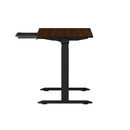 140cm Black and Walnut Electric Height Adjustable Standing Desk with Drawer