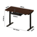 150cm Black and Walnut Electric Height Adjustable Standing Desk with Drawer